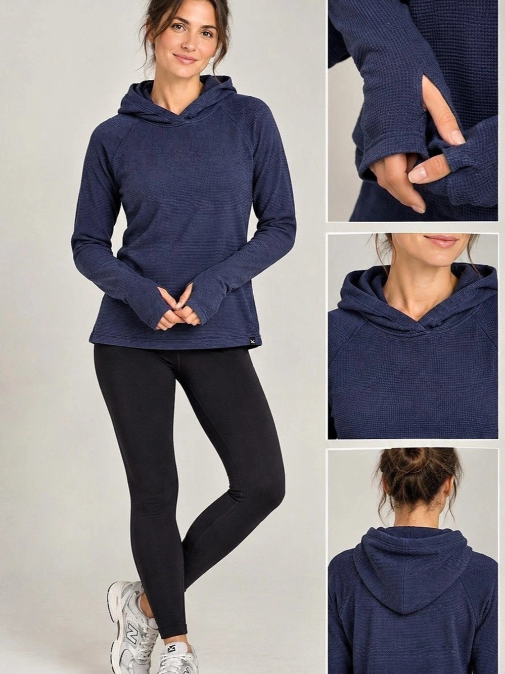 Eddie Bauer Women'Small Waffle Hoodie Blue Size Small